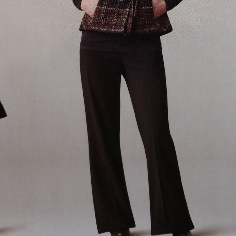CAbi Womens Size 4 lauren trouser Style #661 Black Wide Leg Pants